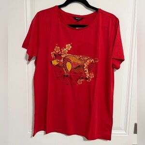 Desigual Women’s Embroidered Piggy T Shirt - Size XL